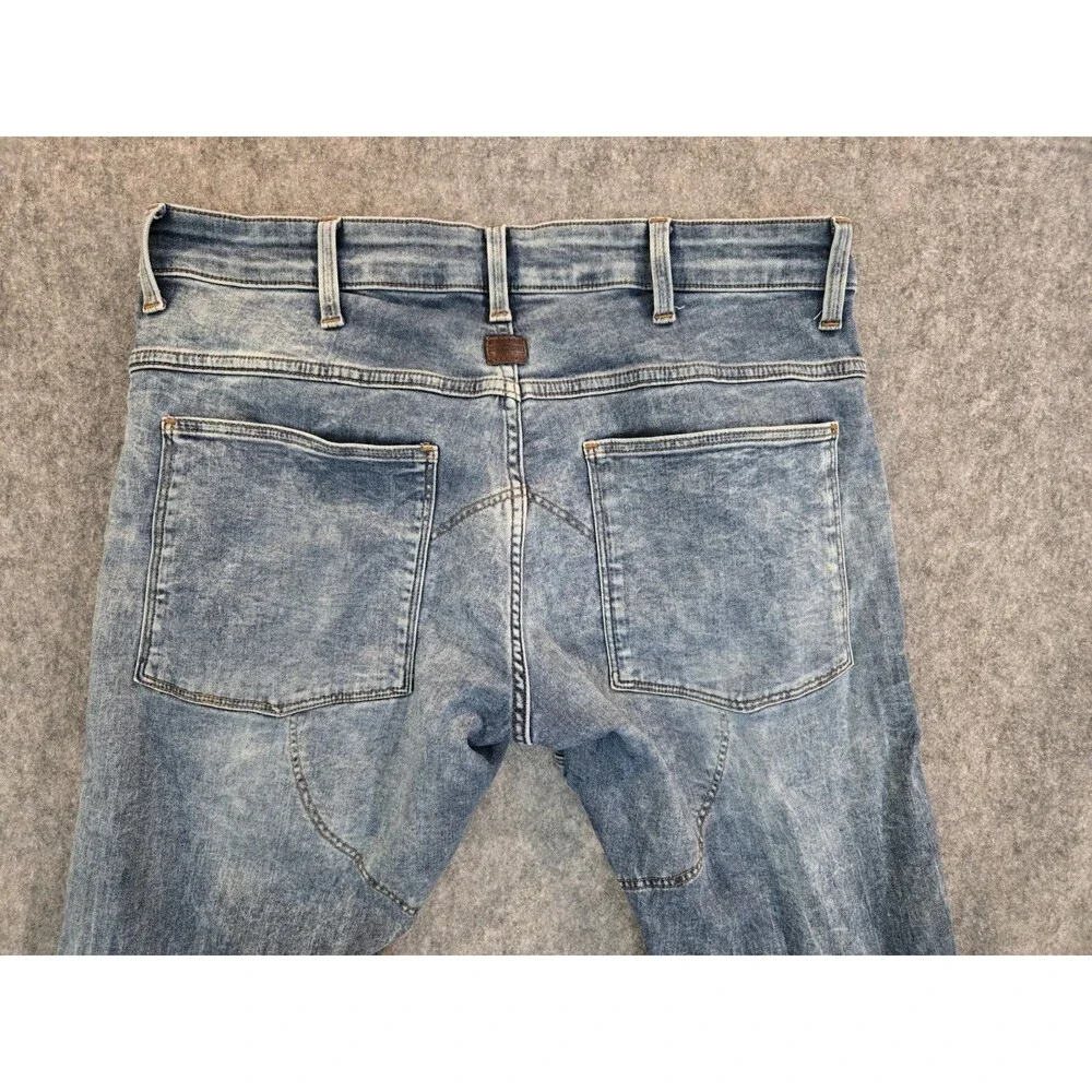G-Star Raw 5620 3D Zip Knee Skinny Men's Jeans Blue Denim Sz 35x32 Moto